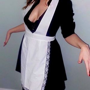 Rocky Horror Inspired Magenta Apron & Cap